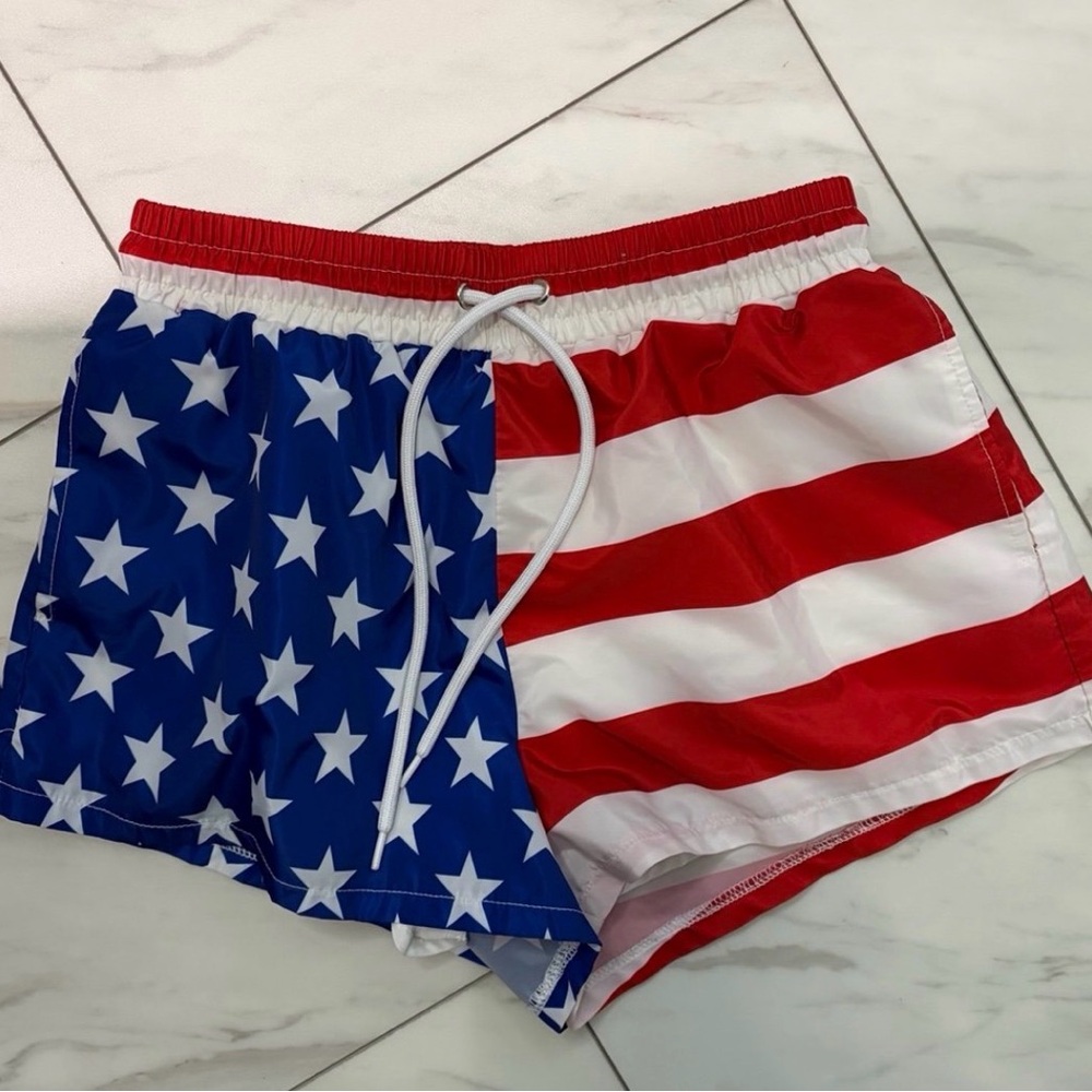 Forever 21 Red and White Swim Shorts